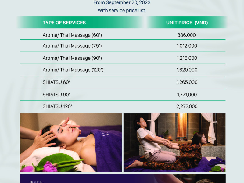 Lancaster Le Thanh Ton cooperates with Sen Spa to launch a new service for guests staying in the apartment.