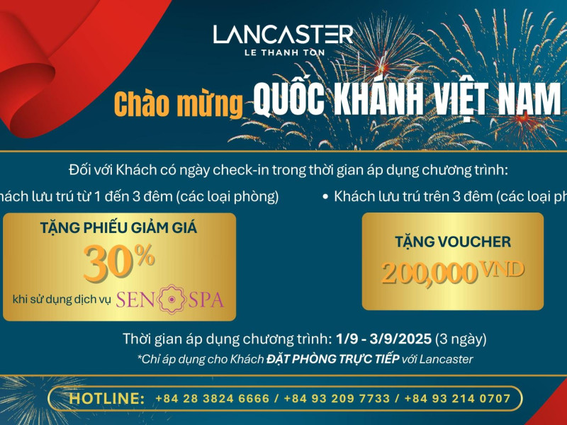 SPECIAL OFFER TO CELEBRATE VIETNAM’S NATIONAL DAY – SEPTEMBER 2nd