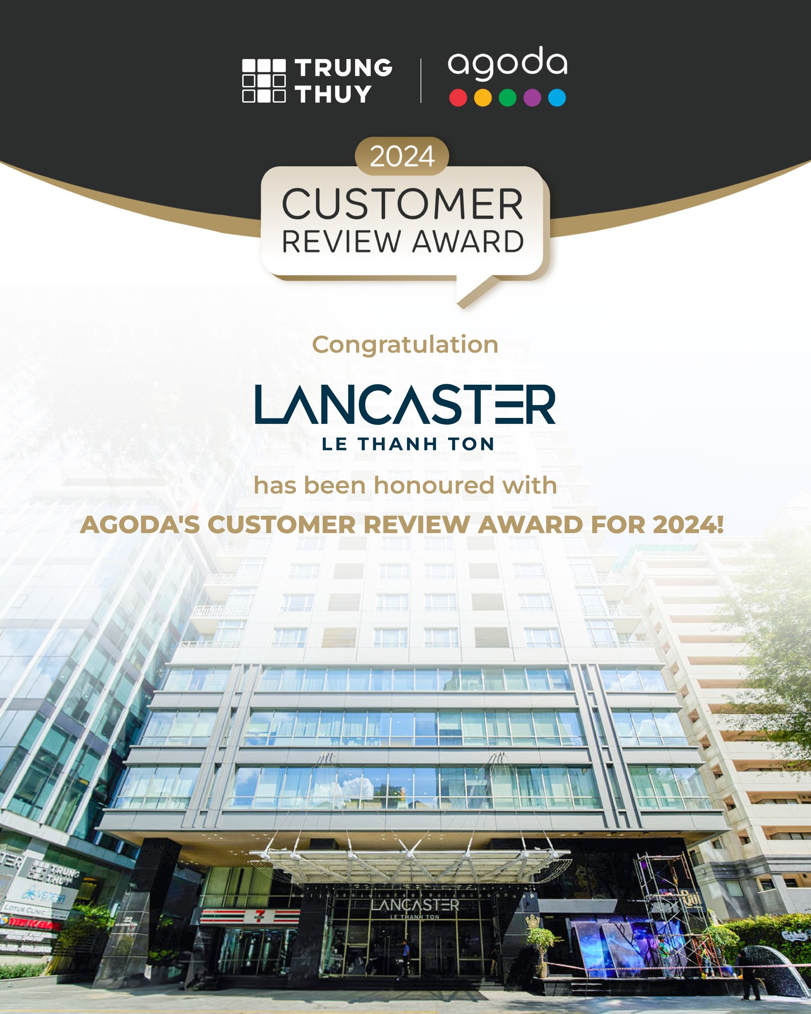 Lancaster Lê Thánh Tôn: Vinh dự đạt Agoda's Customer Review Award 2024